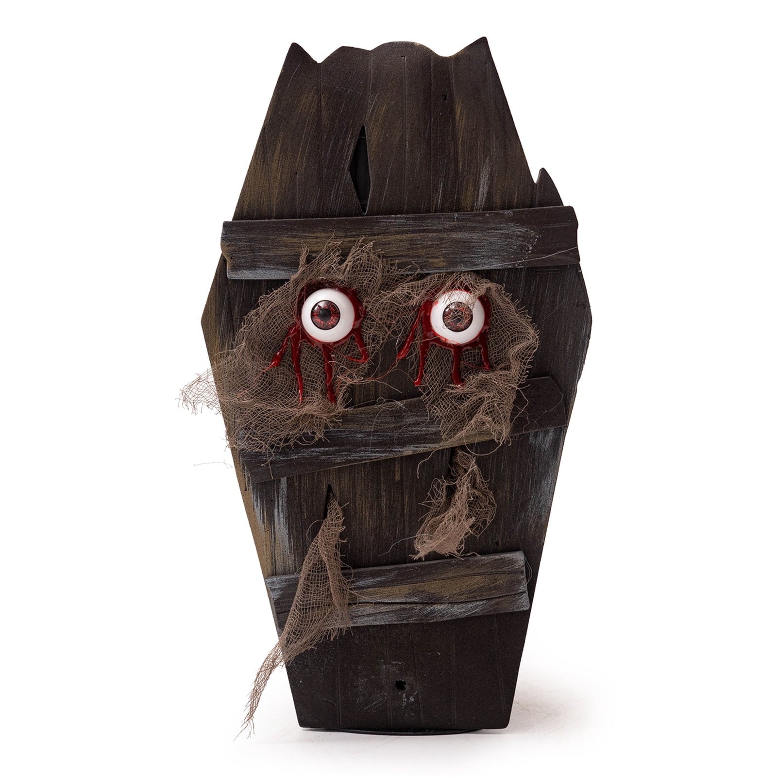 Halloween Animatronics Decorations,Creepy Coffin with Spooky Sounds,Walking Coffins with Light Up Eyes for Haunted House Lawn Yard Graveyard,Animated Coffin with Sound Activated