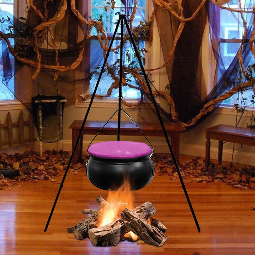 Muecwrye Halloween Decorations Outdoor, Halloween Clearance! Halloween Witches Cauldron on Tripod with Lights, DIY Bubbling Cauldron Set Decor for Home Porch Outside, Halloween Party Supplies