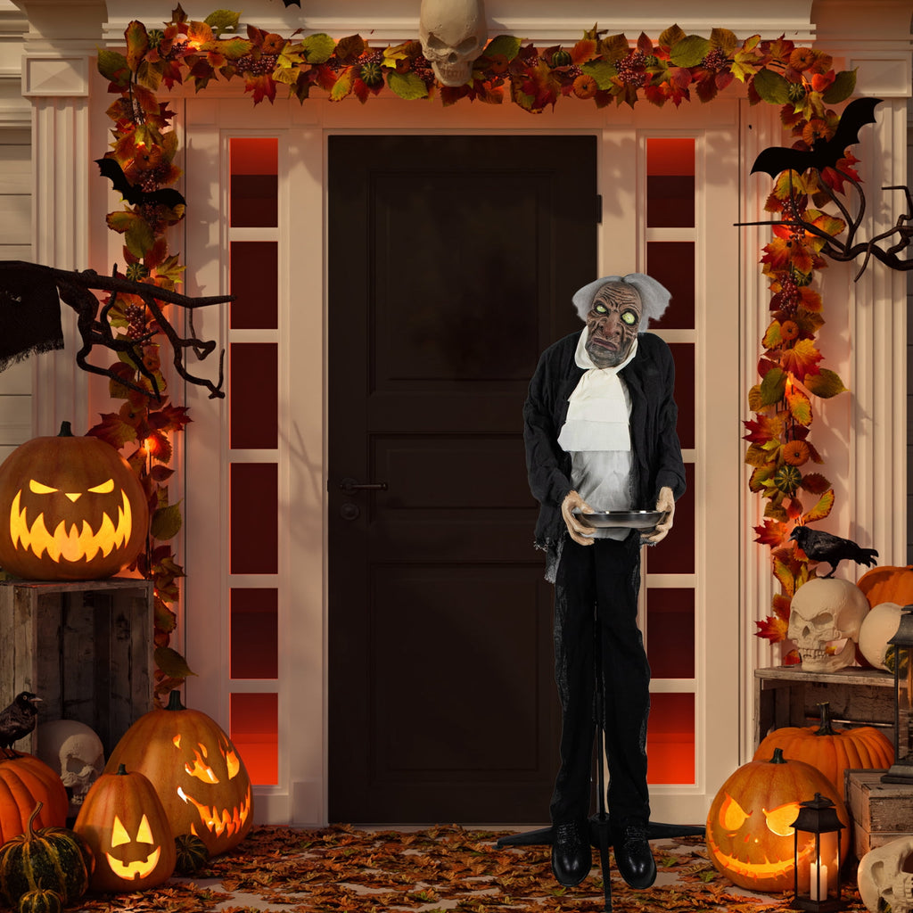 5.5' LED Lighted Animated Butler with Sound Halloween Decoration