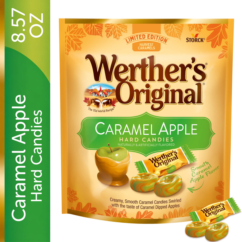 Werther's Original Limited Edition Fall Harvest Caramel Apple Hard Candies, 8.57 oz Bag