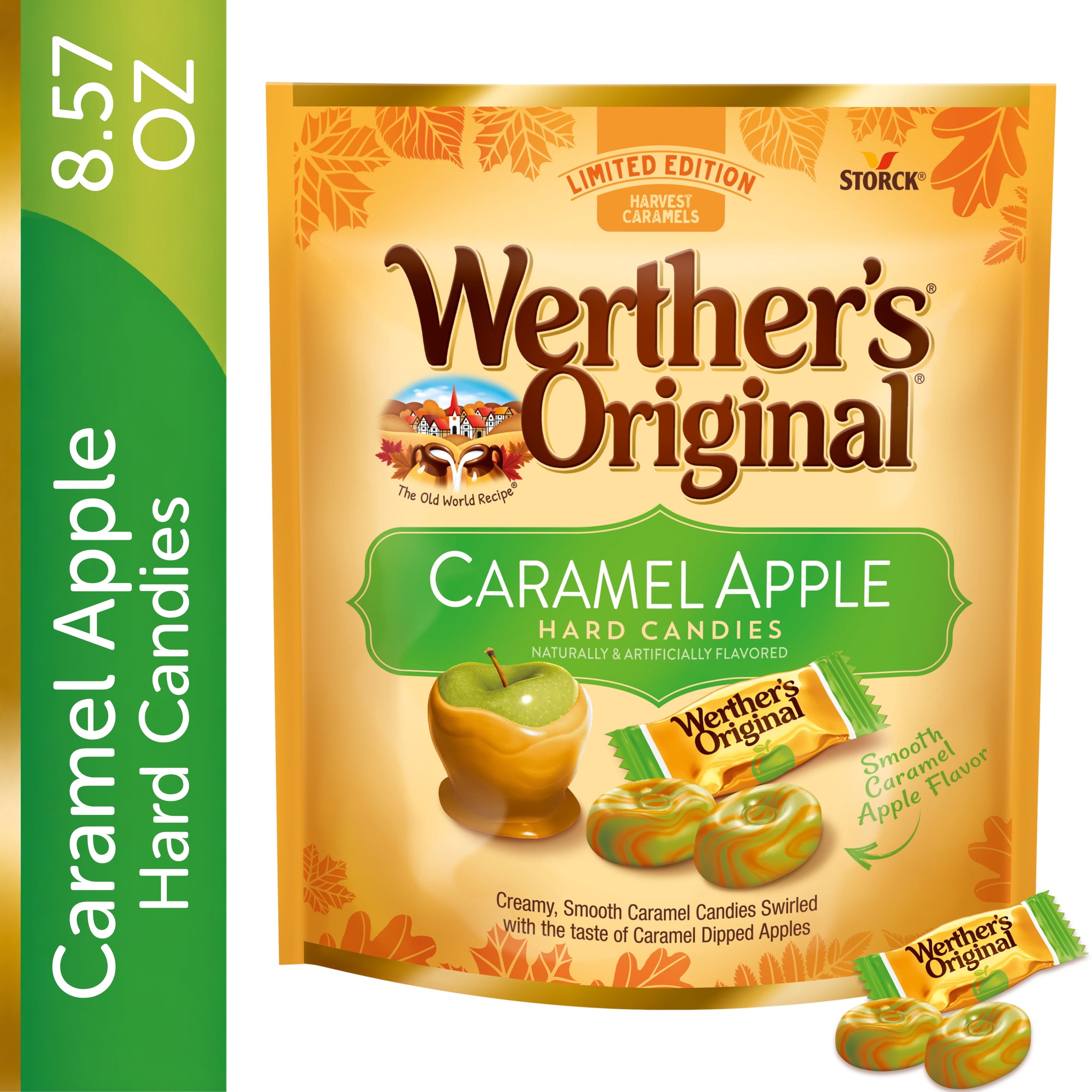 Werther's Original Limited Edition Fall Harvest Caramel Apple Hard Candies, 8.57 oz Bag