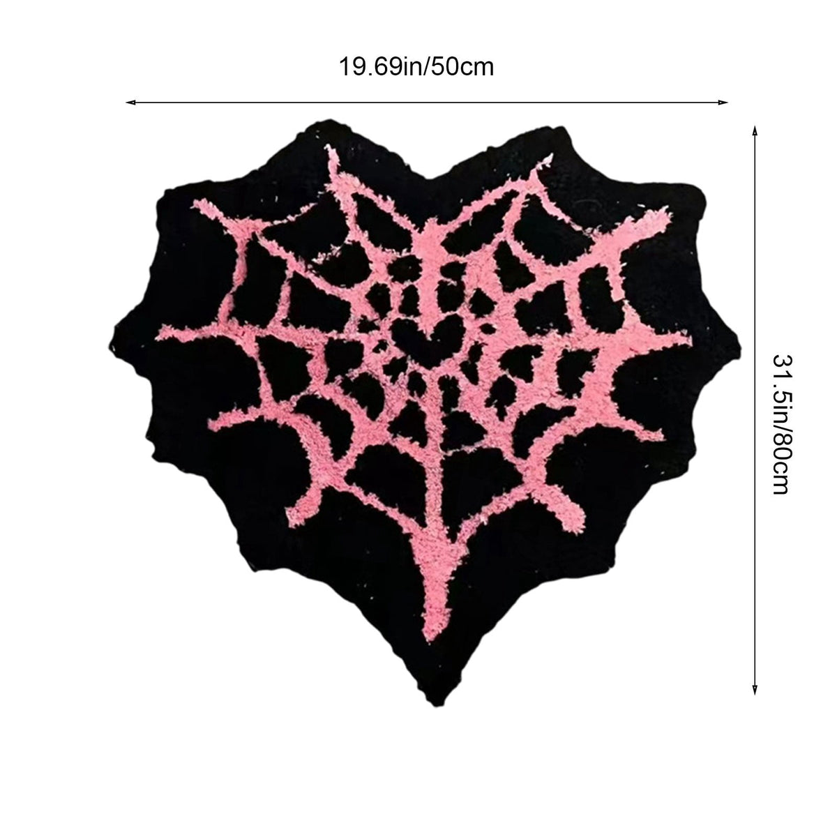 LHNFT Halloween Spider Web Bath Mat, Spooky Halloween Bathroom Rugs, High-Pile Soft Flocking Cool Rugs for Bedroom, Gothic Rug Gothic Home Decor, Black&Hot Pink, 20x32 Inch
