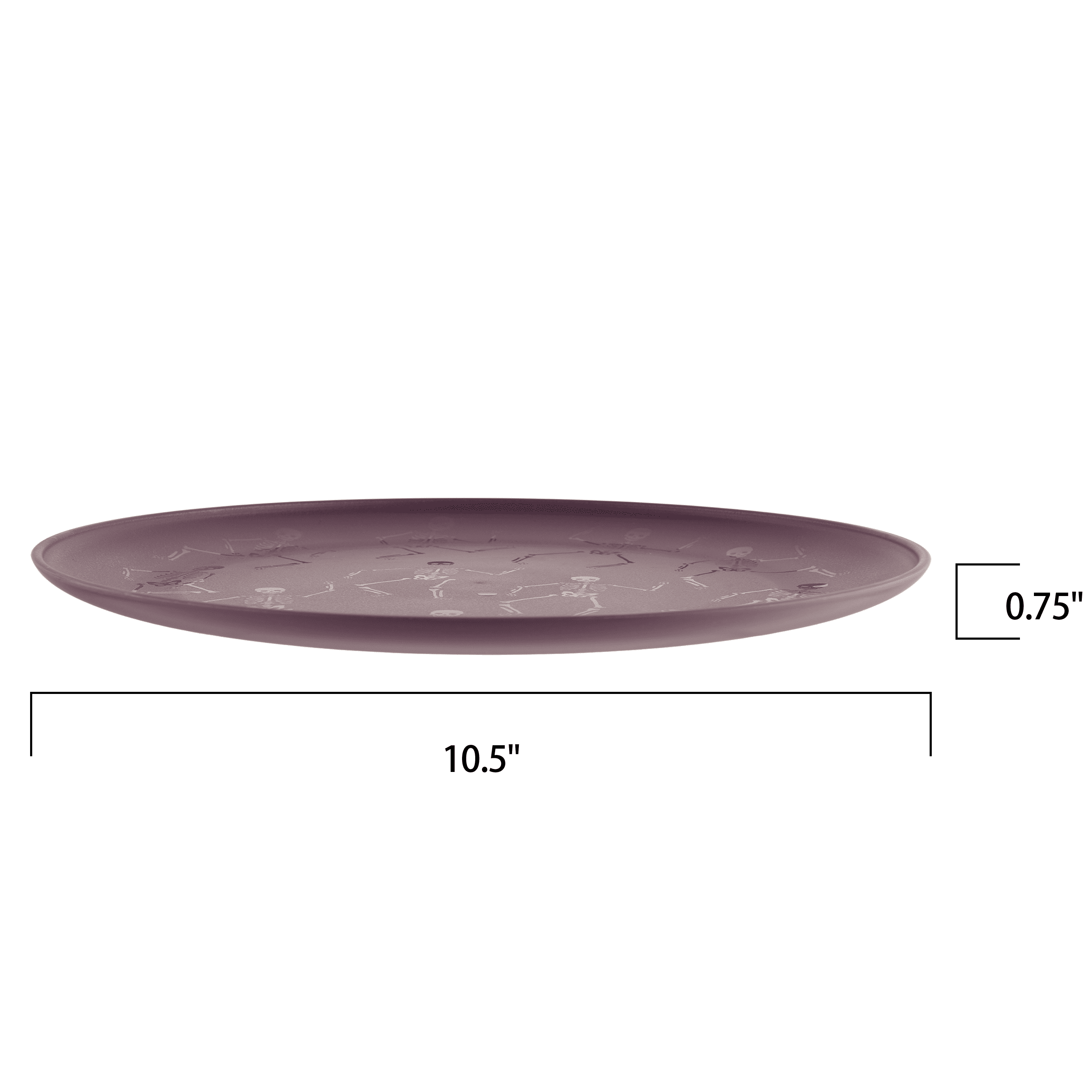Mainstays 10.5 in Round Plastic Halloween Bats Dinner Plate, Black
