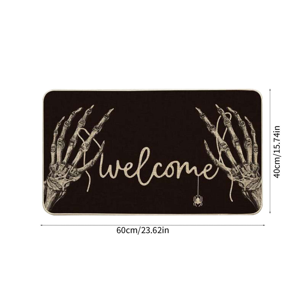 PEIBang Halloween Welcome Doormat for Front Door,Spooky Halloween Door Mat Indoor Outdoor Decor for Porch Entryway,16x24 Inch