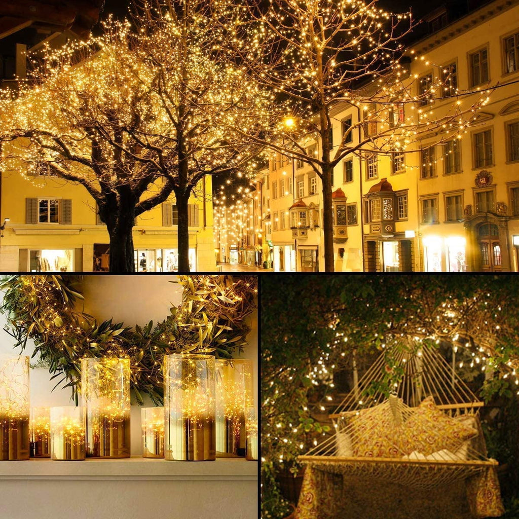 Solar String Lights for Outdoor,99ft 300 LED Bright Copper Wire Fairy Lights Waterproof Solar Lights with 8 Modes for Tree Garden Party Wedding Christmas Decor (Multicolor)