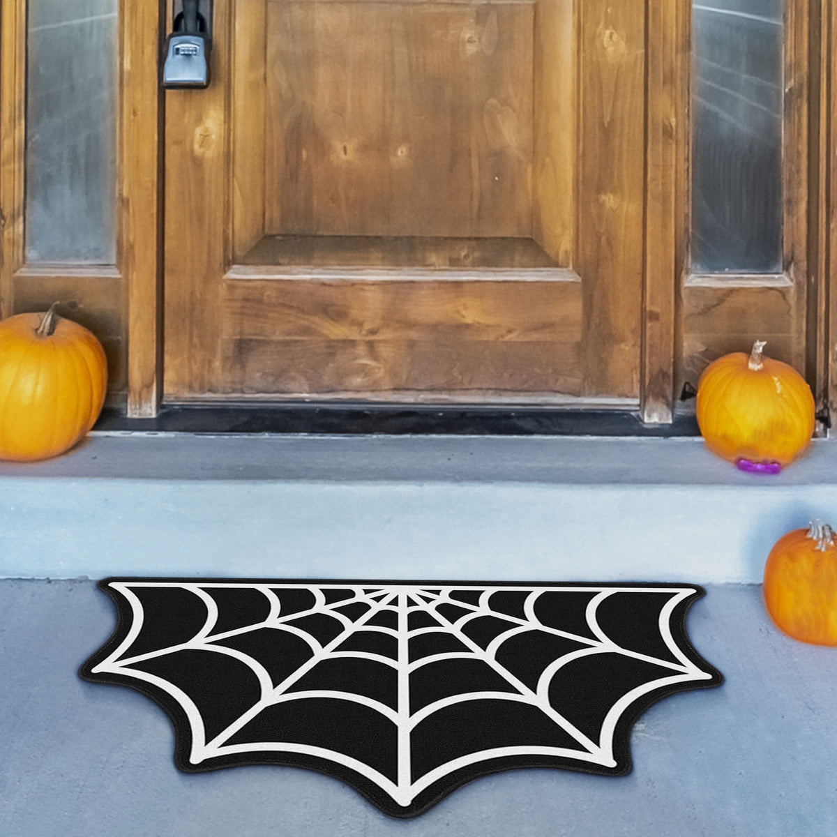 SLYNSHome Halloween Mats,31.5x15.7 Inch Spider Web Bathroom Door Mat Halloween Themed Rugs Avoid Slip Floor Mat Non-slip Pad for Front Door Hallowmas Home Decoration Supplies