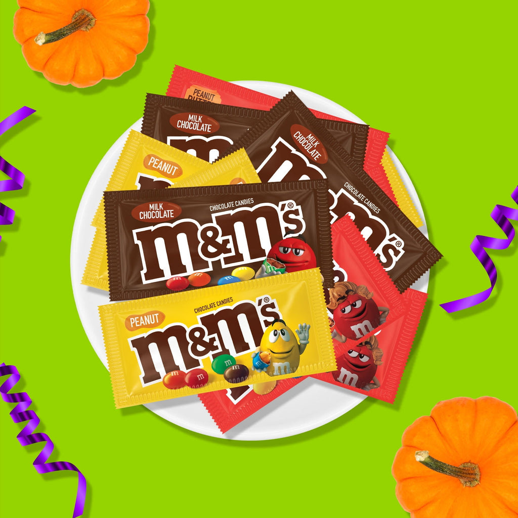 M&M's Full Size Halloween Chocolate Candy Bars, 30.58 oz, 18 Ct Box