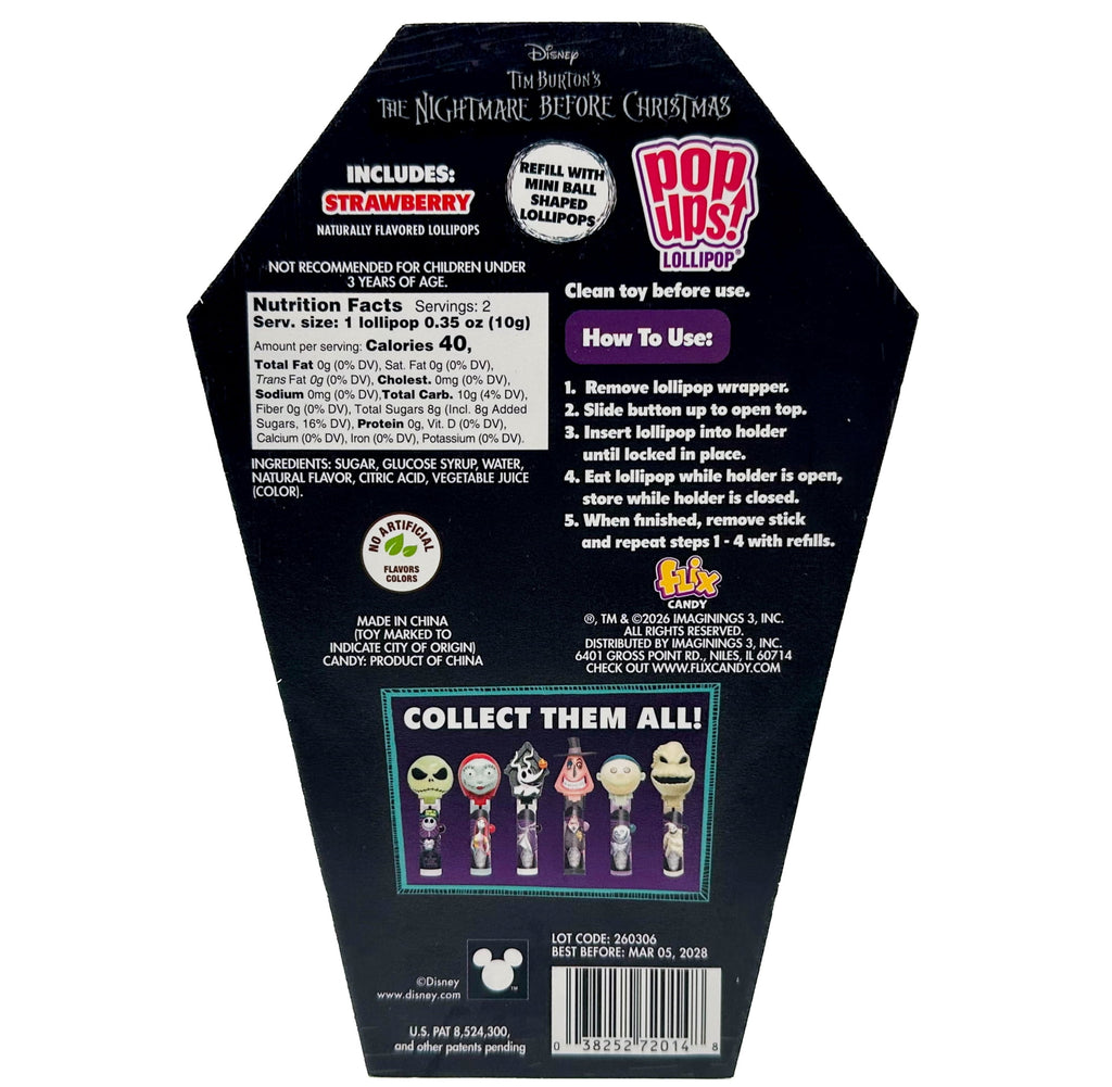 Flix Candy NBC Jack Pop Ups Lollipops – Multiflavor, 1 Count Coffin Box