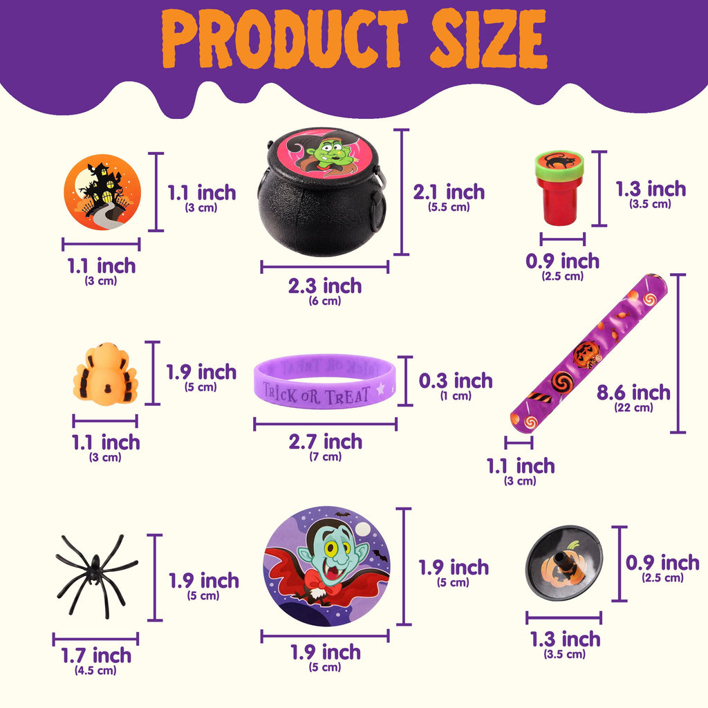 Joyfy 168 Pcs Halloween Stationery Party Favors,Halloween Gifts for Kids,Halloween Goodies Including Halloween Vampire Teeth,Spiders,Stamps,Stickers,Slap Bracelets