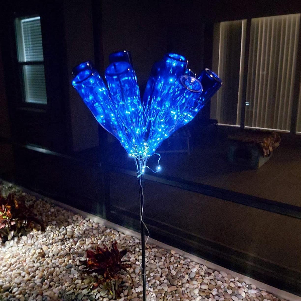 Purple Solar Fairy Lights Outdoor Waterproof, 4 Packs Each 33ft 100 LED Solar String Lights, 8 Modes Silver Wire Solar Twinkle Lights for Halloween Christmas Patio Garden