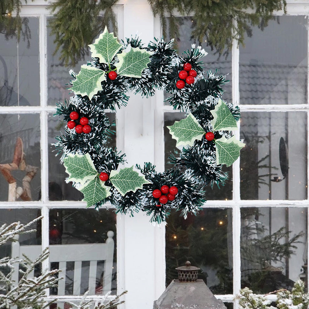 Btomtd Diameter 8" Pumpkin Skull Wreath Halloween Decor Acrylic Round Disk Hanging Ornament with Garland for Front Door Window, A