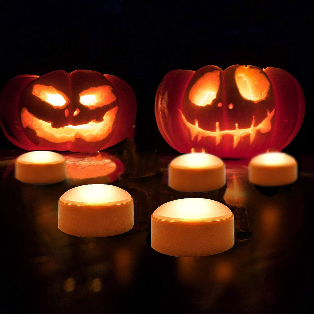 Halloween LED Pumpkin Lights Battery Operated - Orange Pumpkin Lights with Timer and Remote Halloween Decor - Halloween Jack-O-Lantern Decoration Outdoor - Flameless Pumpkin Candles 2-pack