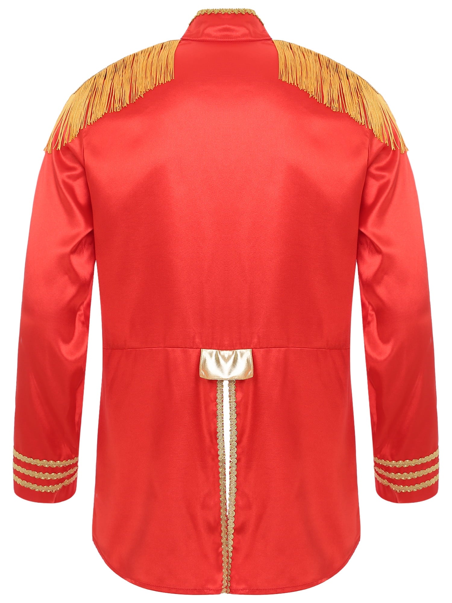 Eandarui Men's Halloween SGT Sergeant Pepper Costume Jacket Fancy Dress Hippie Music Star 1960s Shirt Red S