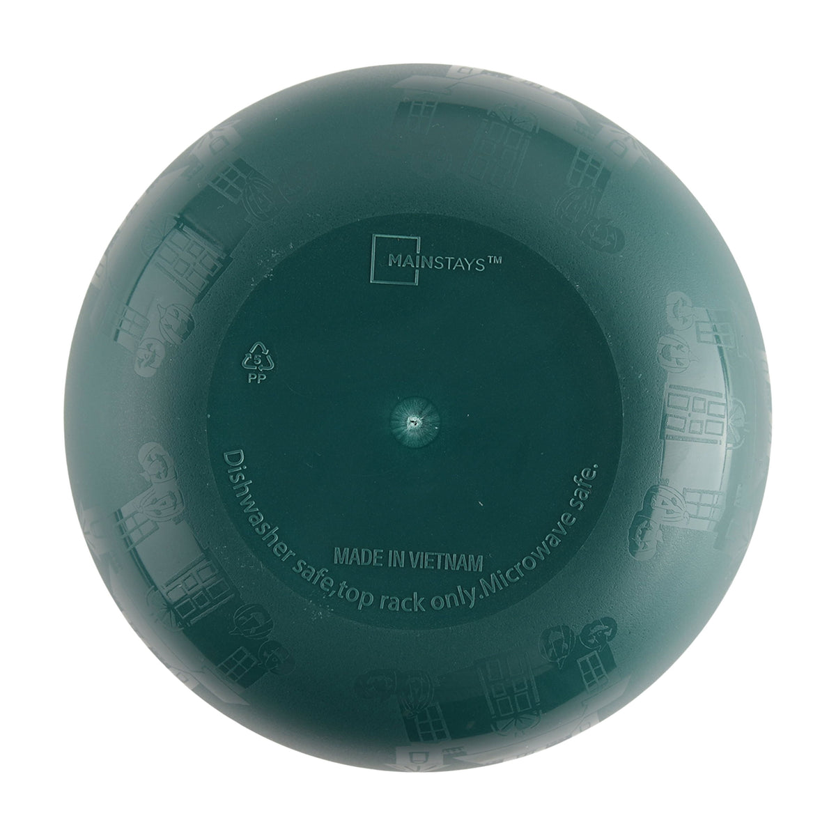 Mainstays 38 Ounce Round Plastic Etched Bats Bowl, Black