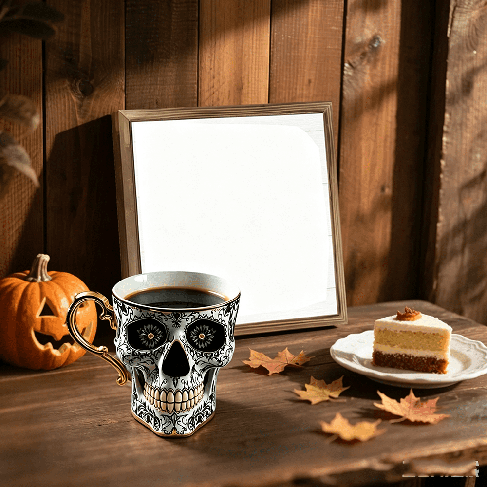 Skull Coffee Mug,Sparkly Skull Coffee Mug Gothic Tea Cups ,Skull Coffee Cup,Gothic Porcelain Tea Cup With Gold Trim, Skullcoffee Mug Halloween Gifts, Great For Coffee Lovers Unique Gift