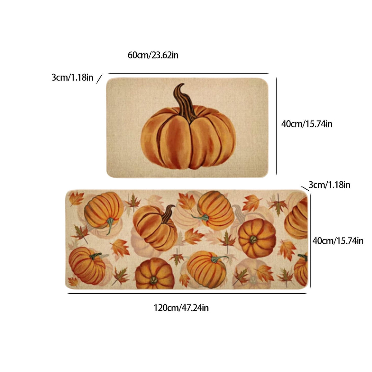 Stijggn 2pcs Halloween Area Rugs Halloween Decorations Halloween Rug Welcome Mats Outdoor Pumpkin Doormats for Floor