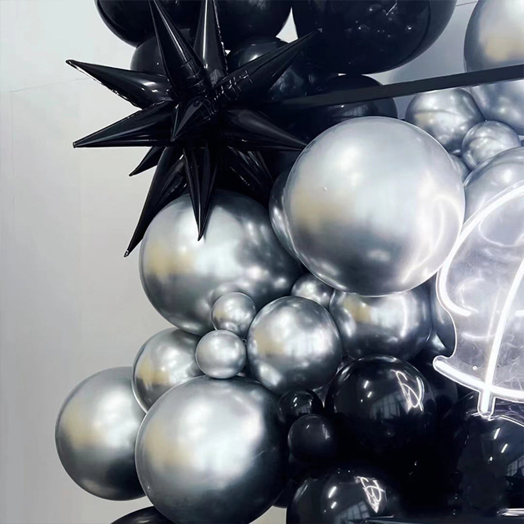 Hvmvliv Halloween Balloons Set Black Balloons Set, 105Pcs White Balloons Arch Ornament Halloween Balloons for Halloween Celebration Party Bar Anniversary Graduation Decoration(105pcs)