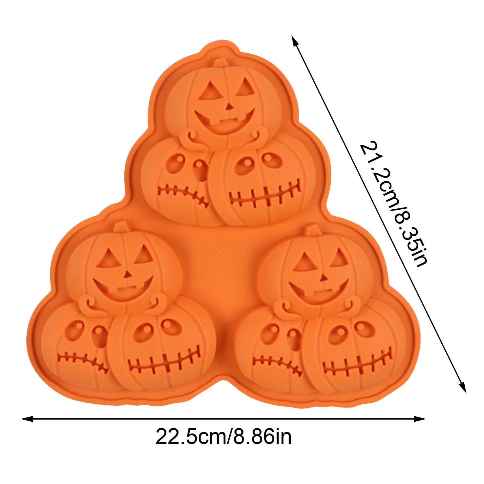 Ktlvex 6-Cavity Pumpkin Silicone Mold, Rectangular, Food-Grade, Pink – for Halloween Chocolate, Soap & Baking