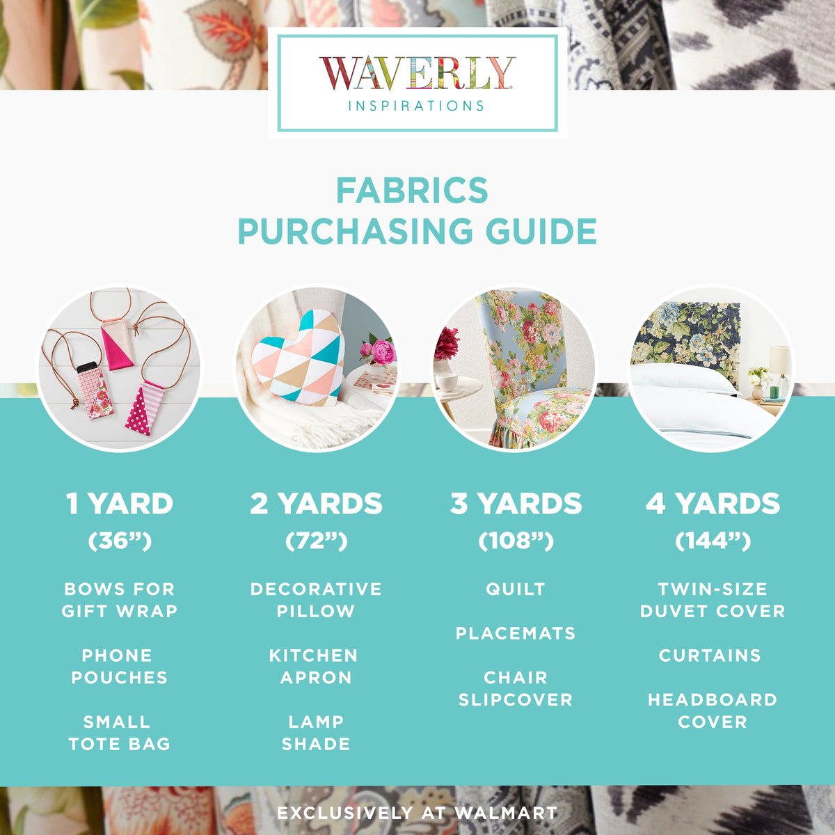 Waverly Inspirations 1 Yard 100% Cotton Lucy Ditsy, Pink, 44" Wide for Quilting & Sewing