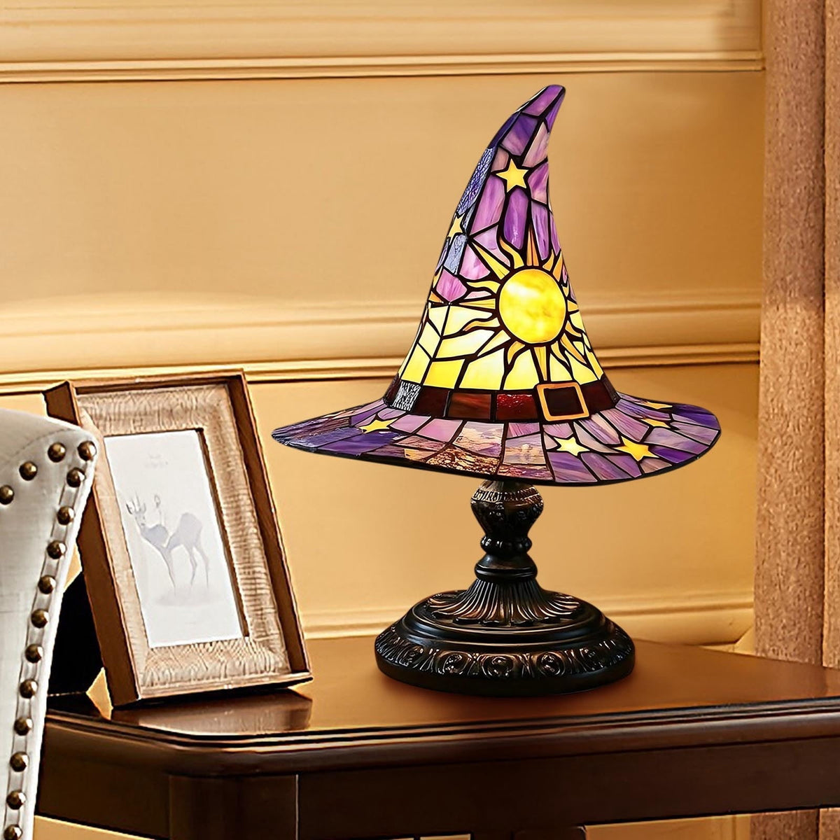 Stijggn Witch Hat Lights Halloween Glowing Lights, Waterproof Hanging Witch Hat Decorations, Warm Light Festival Ornaments for Indoor Outdoor Yard Garden Party Halloween Decor