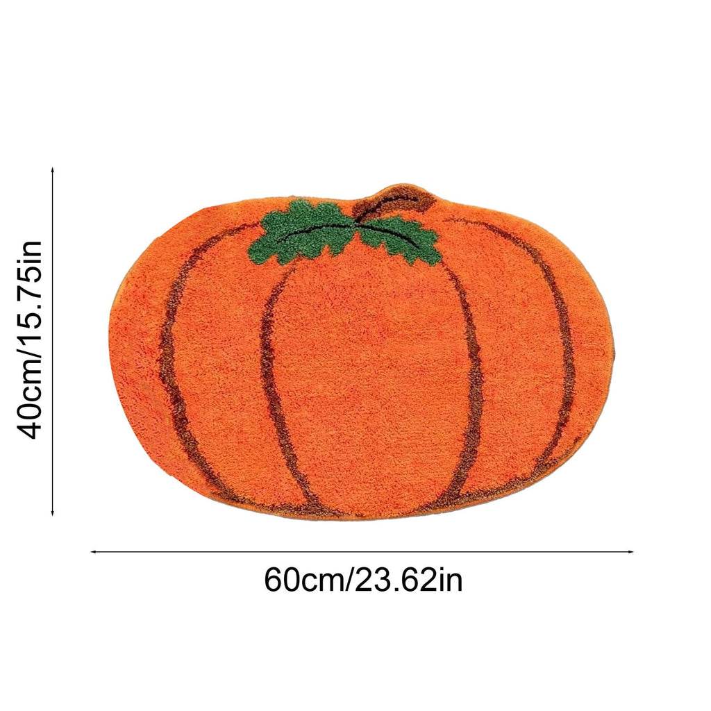 Halloween Fall Thanksgiving Bath Mat Ghost And Pumpkin Shaped Absorbent Non Slide Soft Doormat For Entryway Decor