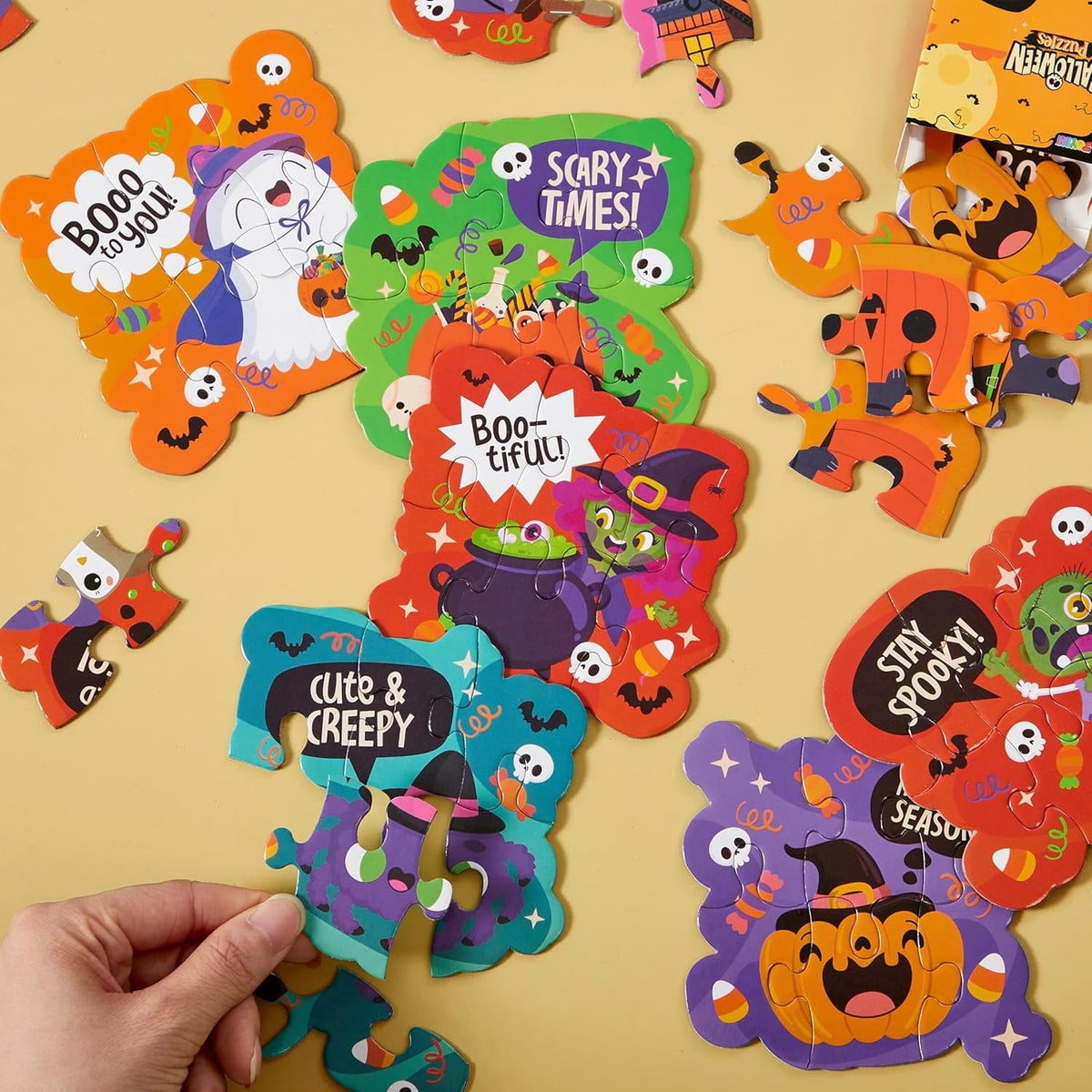 Joyfy 168 Pcs Halloween Stationery Party Favors,Halloween Gifts for Kids,Halloween Goodies Including Halloween Vampire Teeth,Spiders,Stamps,Stickers,Slap Bracelets