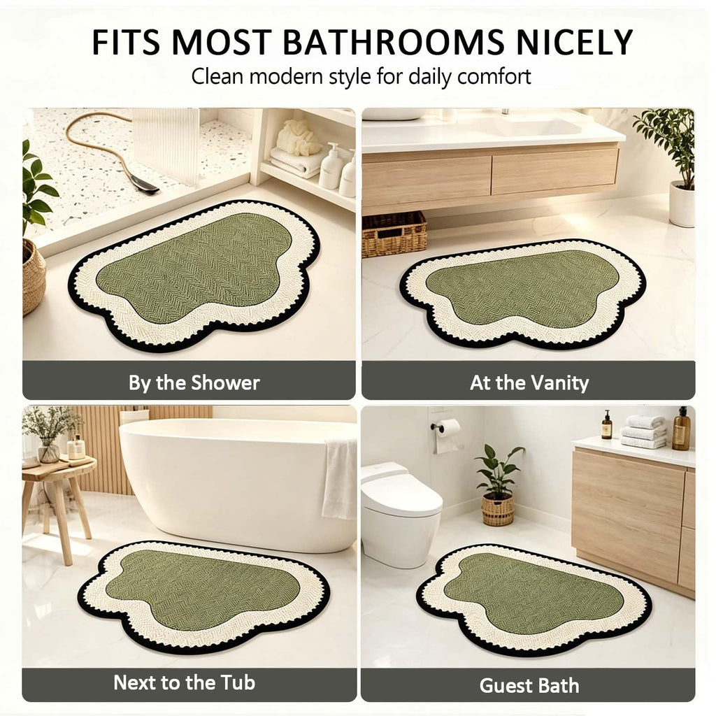 Front Door Mat Indoor Outdoor Entrance Rug, Semicircular Entrance Mat, Half Round Waterproo Non-Slip Durable Rubber Doormat for Garage, Patio, 29.5 inch