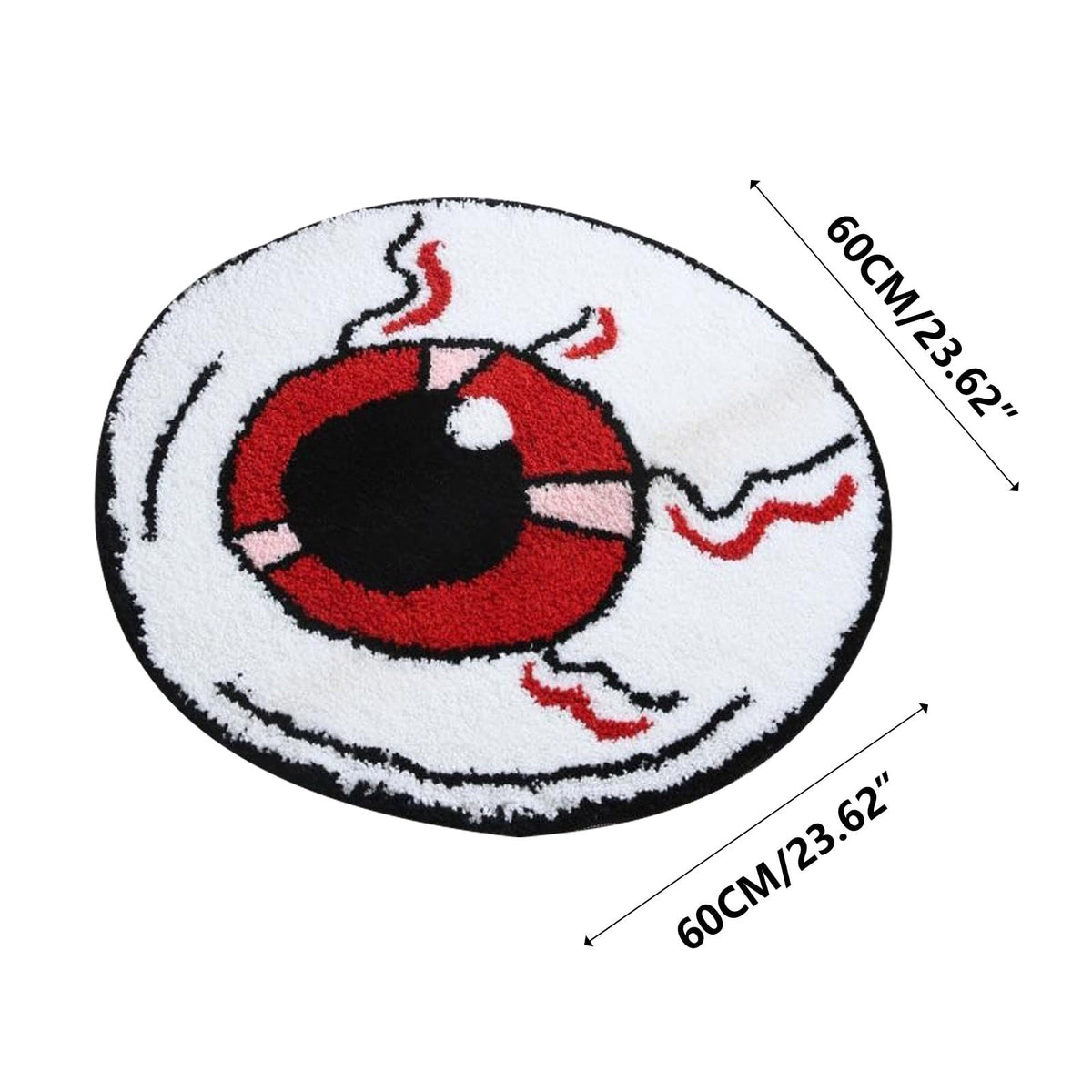 Fnochy Halloween Door Mat Bathroom Floor Mat Decorative Floor Mat Spider Web Eyeball Skull Ghost Halloween Decor Mat,23.6"X23.6" Clearance