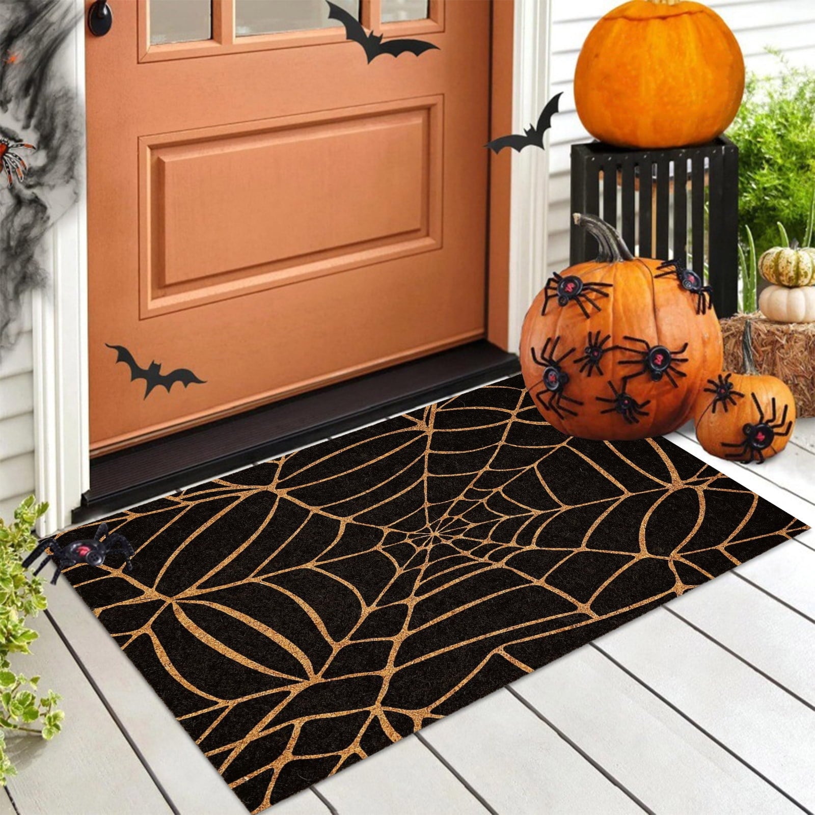 Stijggn Halloween Kitchen Mats for Floor Halloween Rugs Halloween Thanksgiving Decorations Doormat, Welcome Mats for Front Door,Spooky Outdoor Mats for Home Decor Holiday Decorative