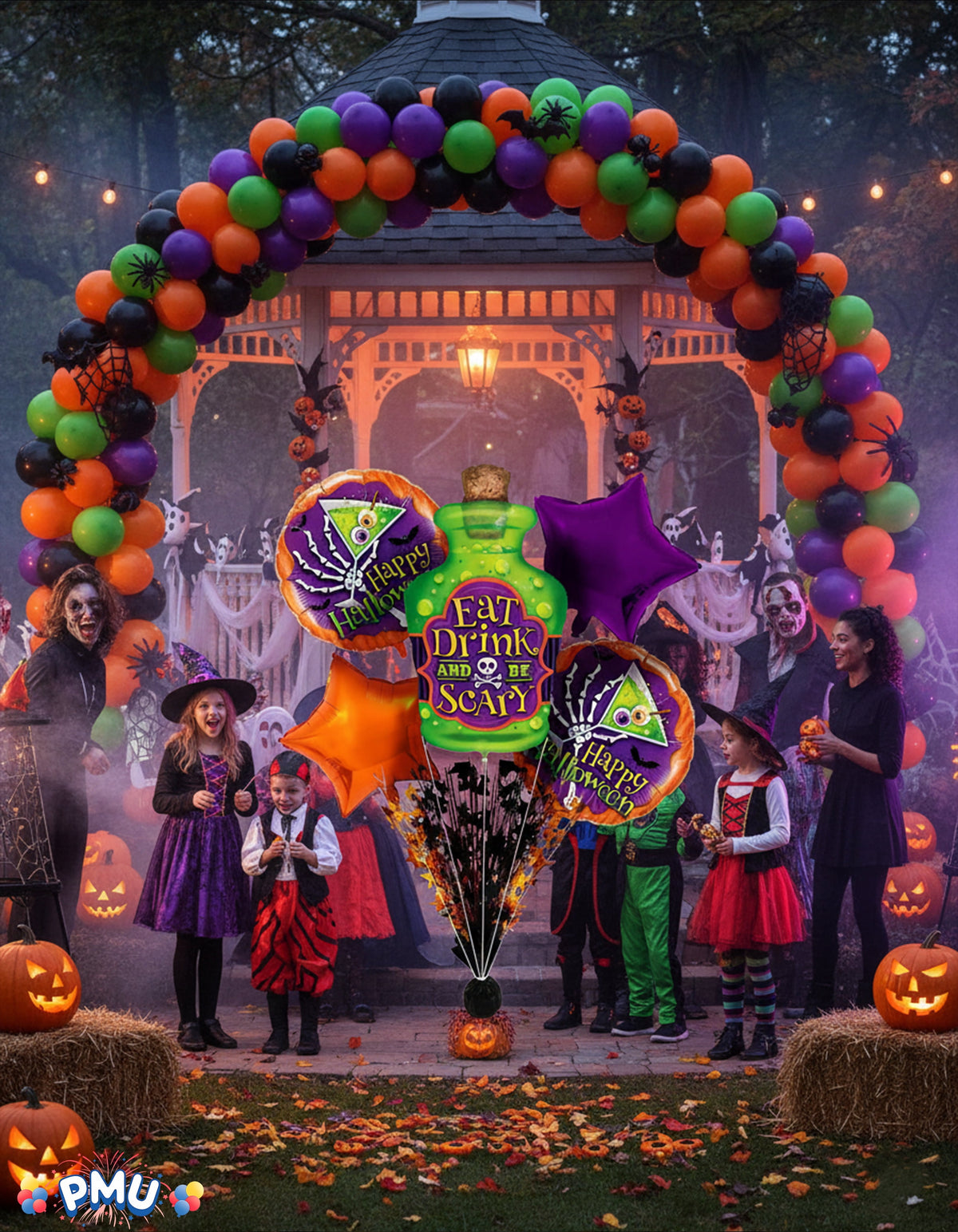 PMU Halloween Flying Ghost 24 Inch Mylar-Foil Balloon (10/pkg) Pkg/1