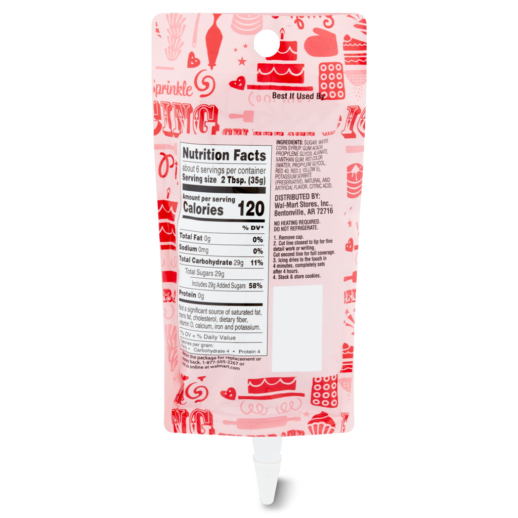 Great Value Cookie Icing, Red, 7 oz