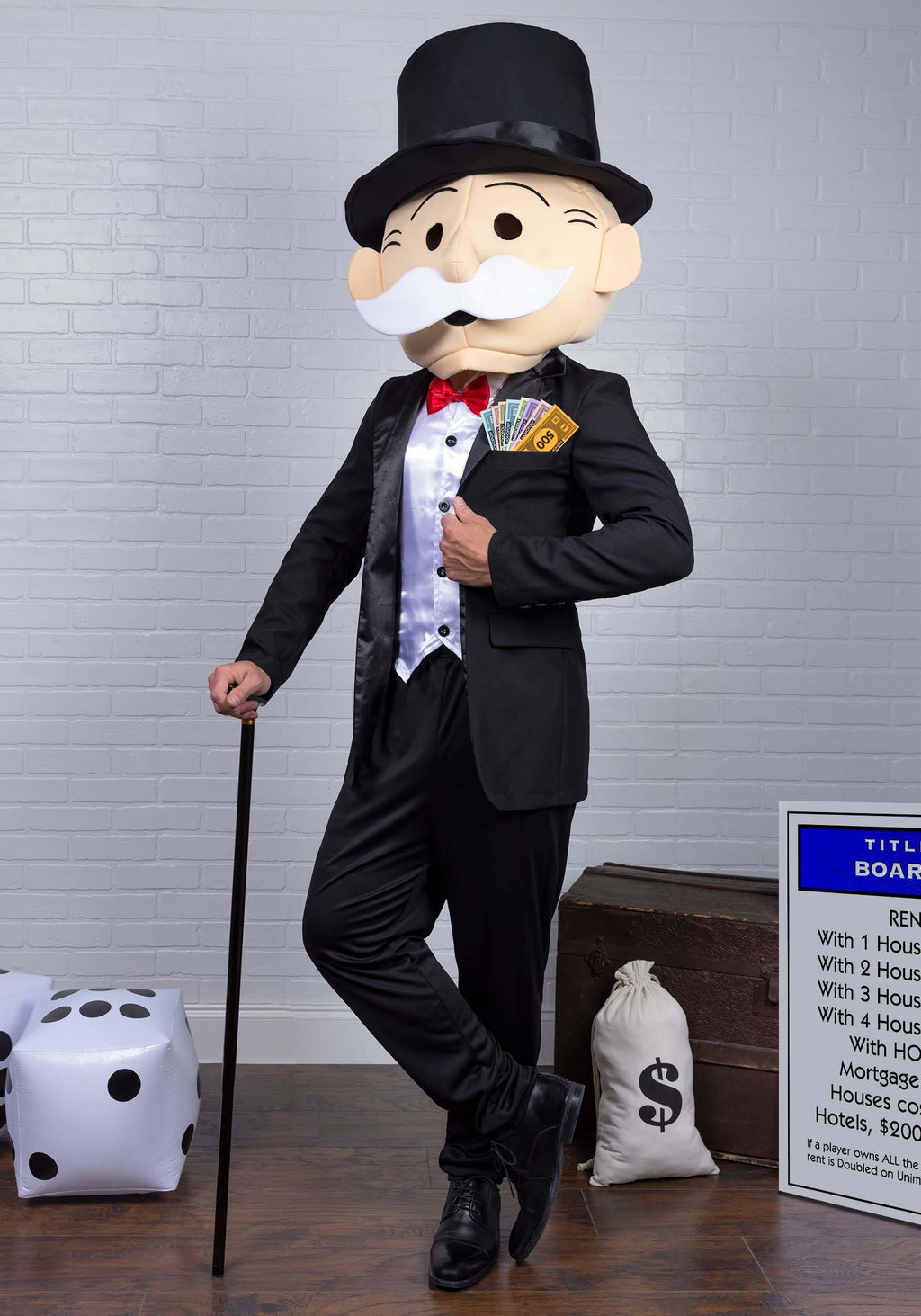 FUN Costumes Mr. Monopoly Fancy-Dress Costume for Men with Snazzy Suit Jacket, Adult Size M