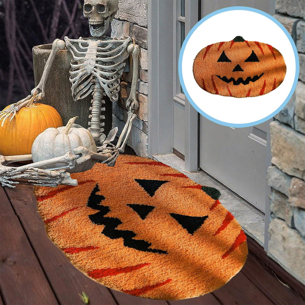 YIMWNYI Halloween Pumpkin Rugs, Decorative Floor Mat, Doormat for Living Room, Kitchen, Thanksgiving Day, Soft Bathroom Mat, Fall Themed Home Decor, Easy to Clean Rug