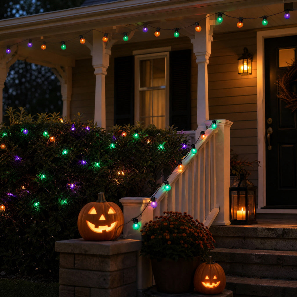Indoor/Outdoor 70-Count LED G30 Globe String Lights, Multicolor, 21', Halloween by Way To Celebrate