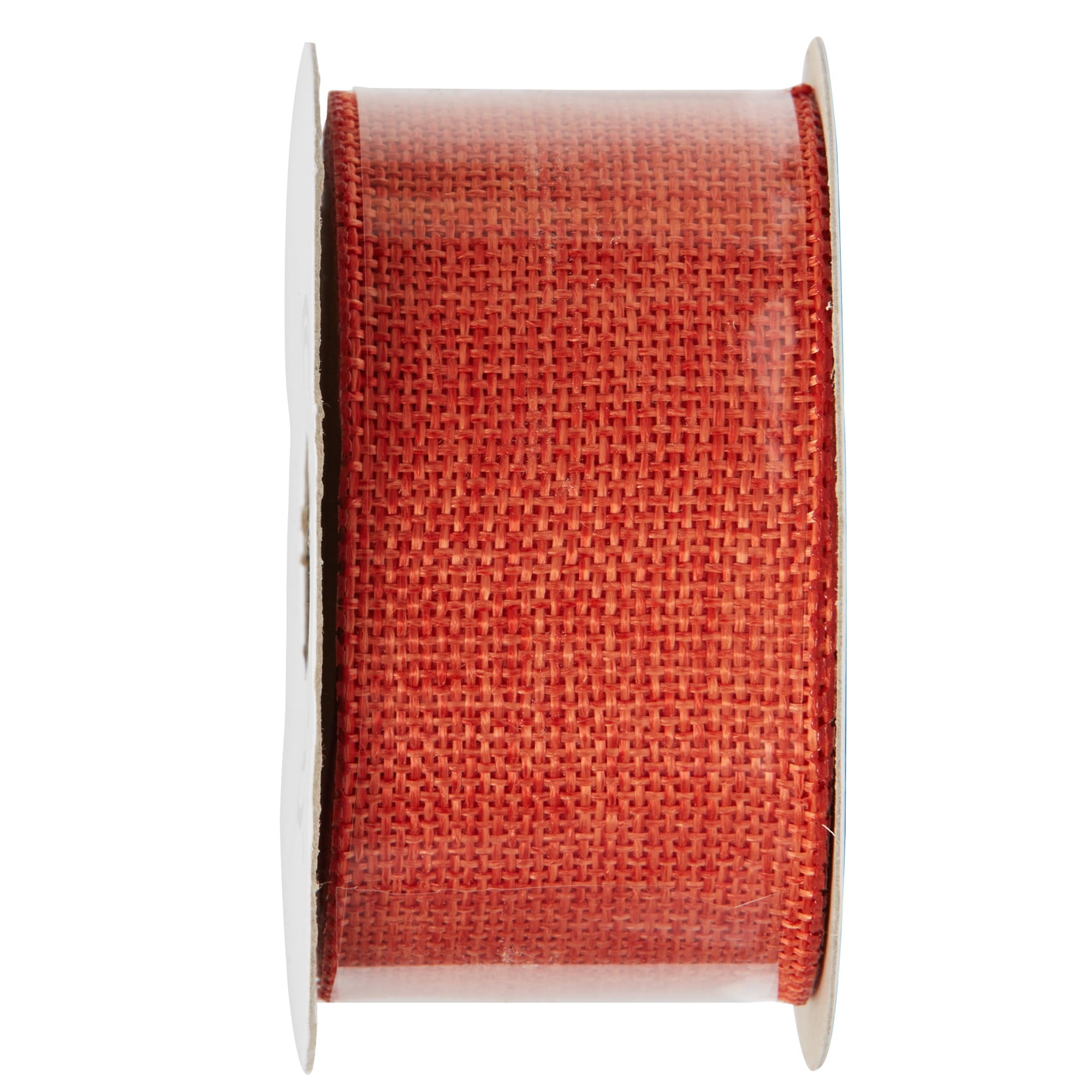 Offray Ribbon, Torrid Orange 1 1/2 inch Woven Burlap Woven Ribbon, 9 feet