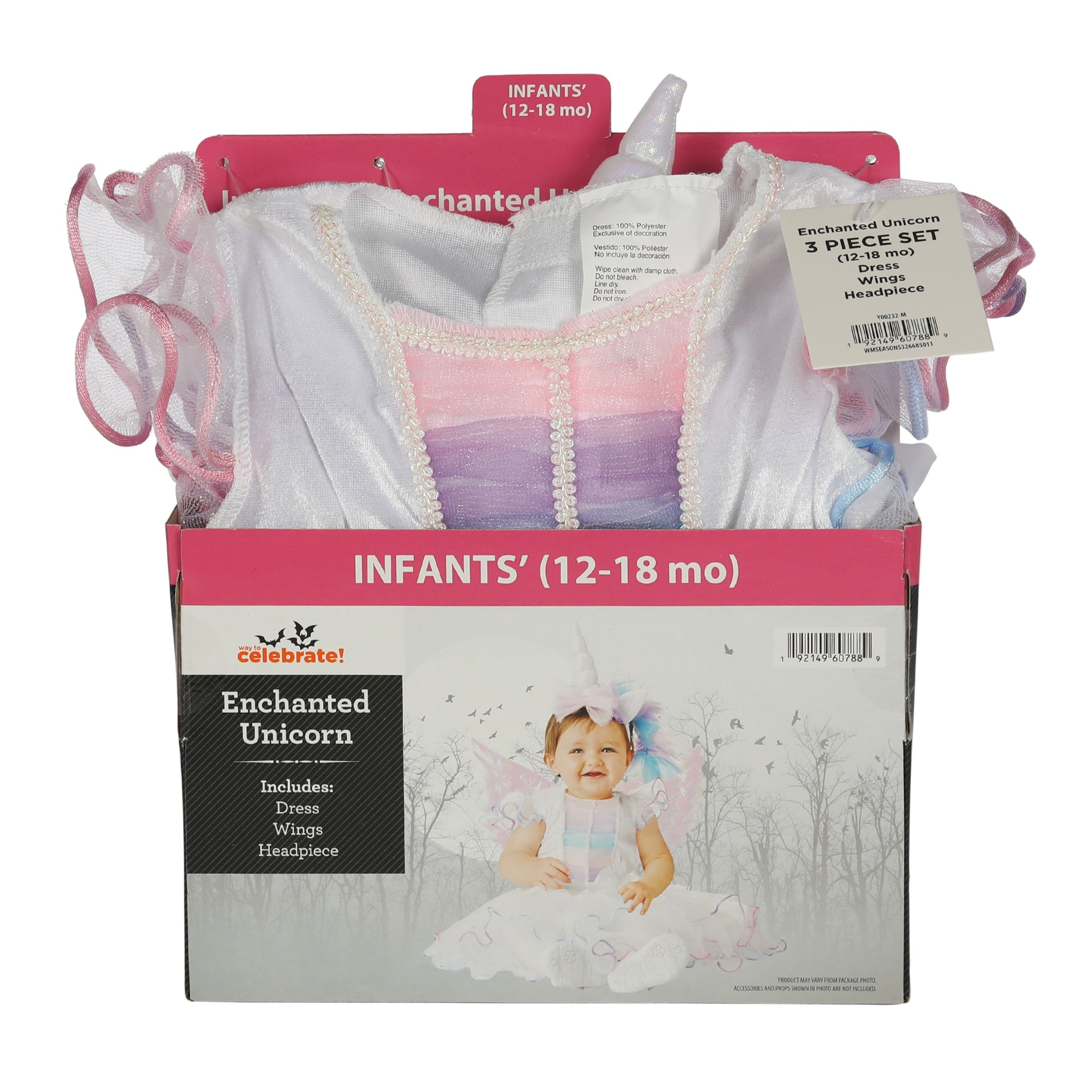 Enchanted Unicorn Halloween Costume for Infant, Size 12-18M, by Way to Celebrate