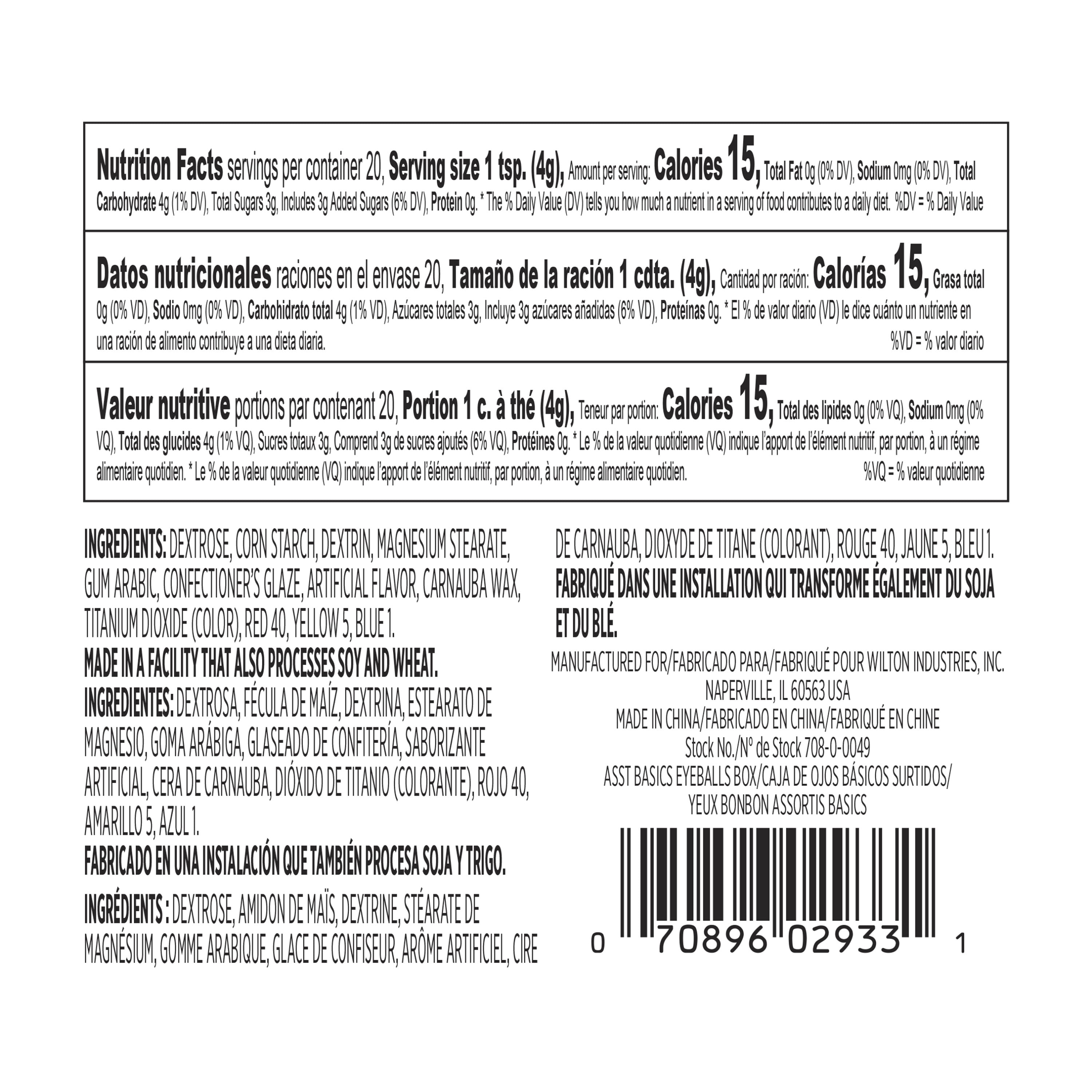 Wilton Candy Eyeballs for Icing Desserts Black & White Candy Sprinkles 0.8 oz.