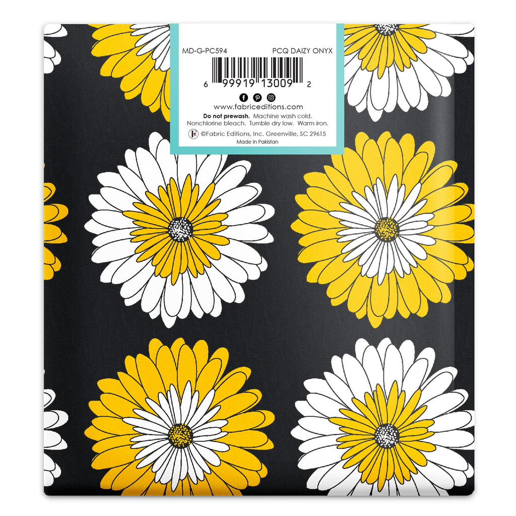 Fat Quarter 100% Cotton Daizy, Yellow, 18"x 21" for Quilting & Sewing, 1 Each
