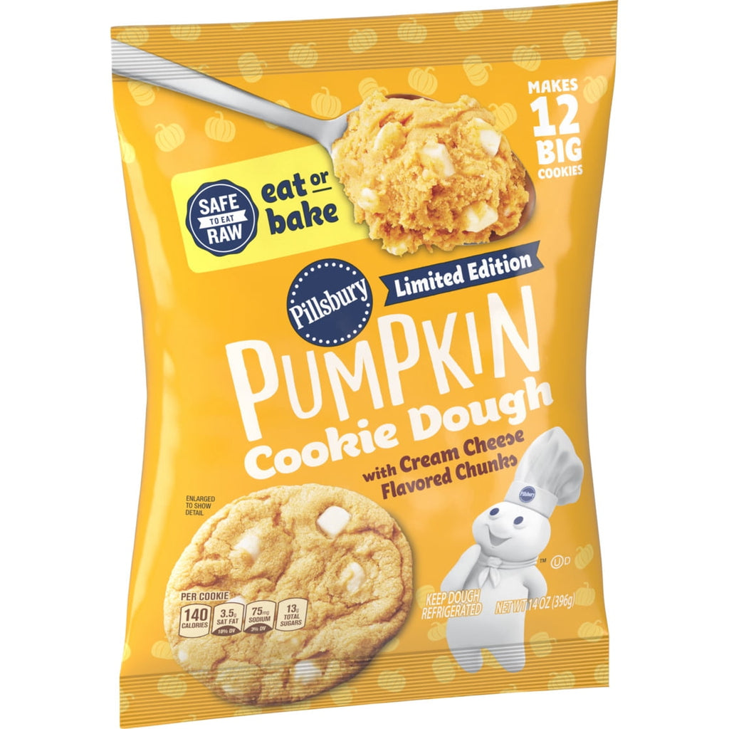 Pillsbury Limited Edition Pumpkin Cookie Dough with Cream Cheese Flavored Chunks, 14 oz