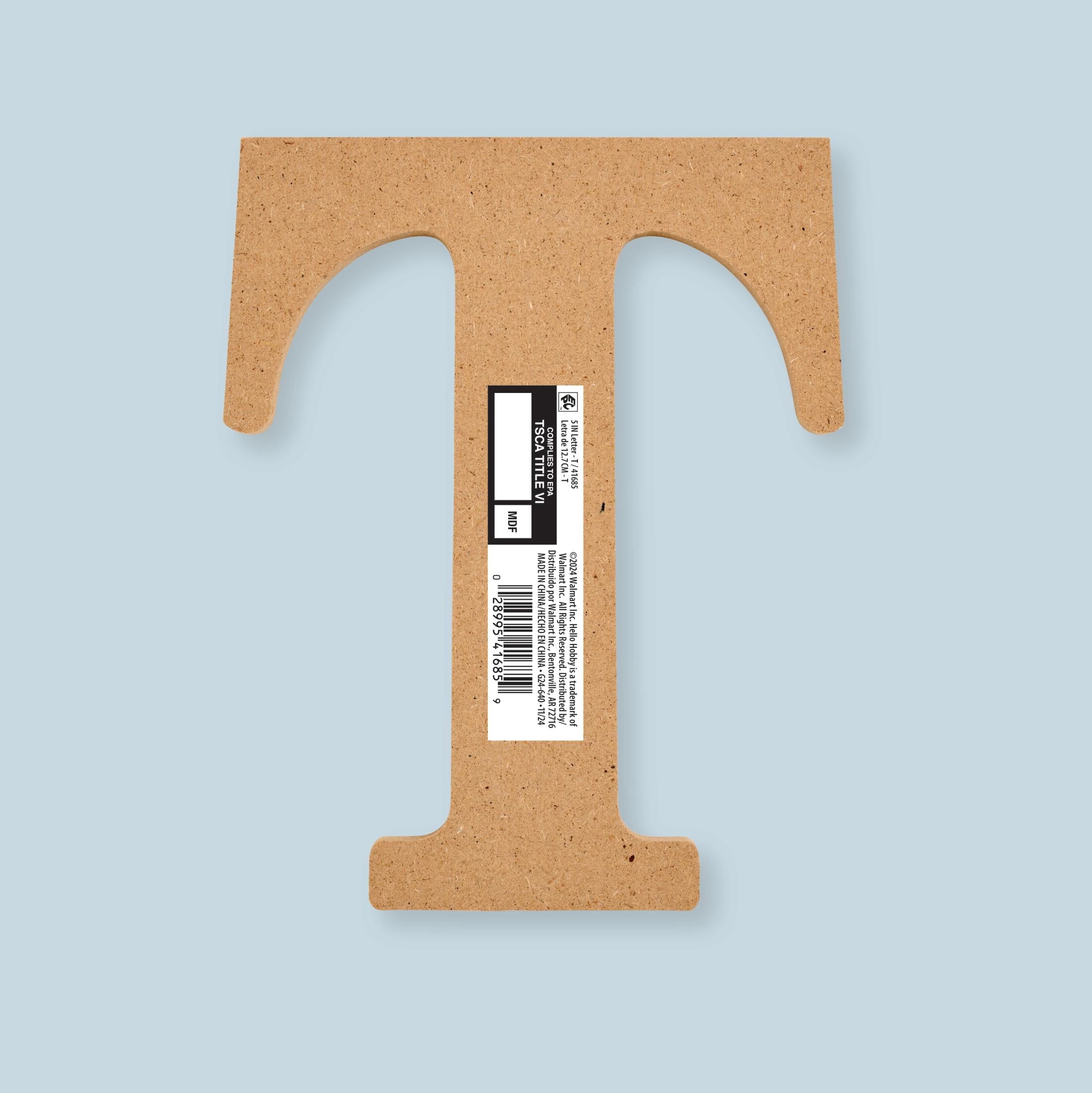 Plaid Unfinished Wood MDF 5" Letter for DIY Arts and Crafts, A