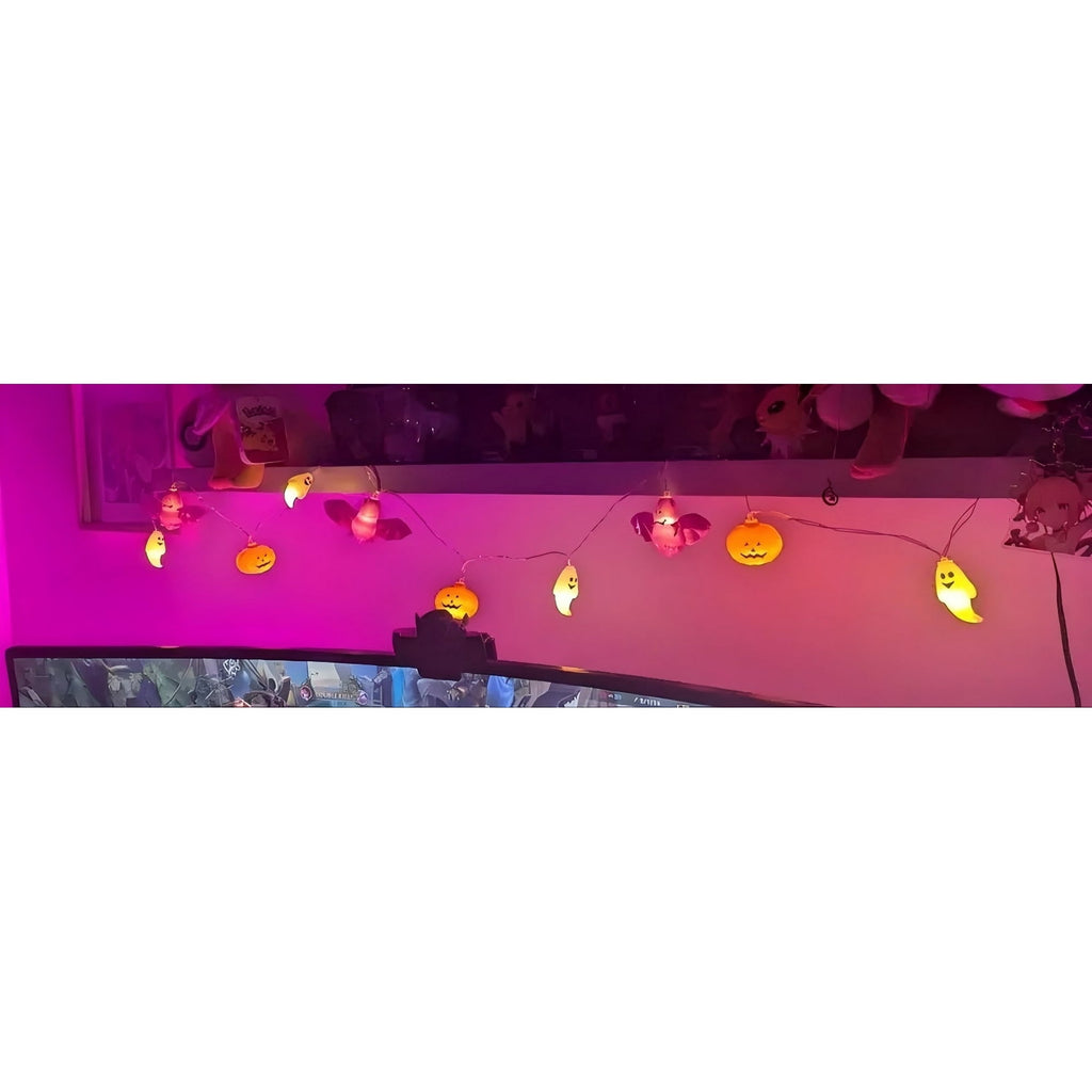 ZOEYKIMLO Halloween String Lights with Pumpkin, Bat, 10Ft 20 LED Battery Operated with 8 Modes Timer for Home Porch Fence Party Halloween Decoration