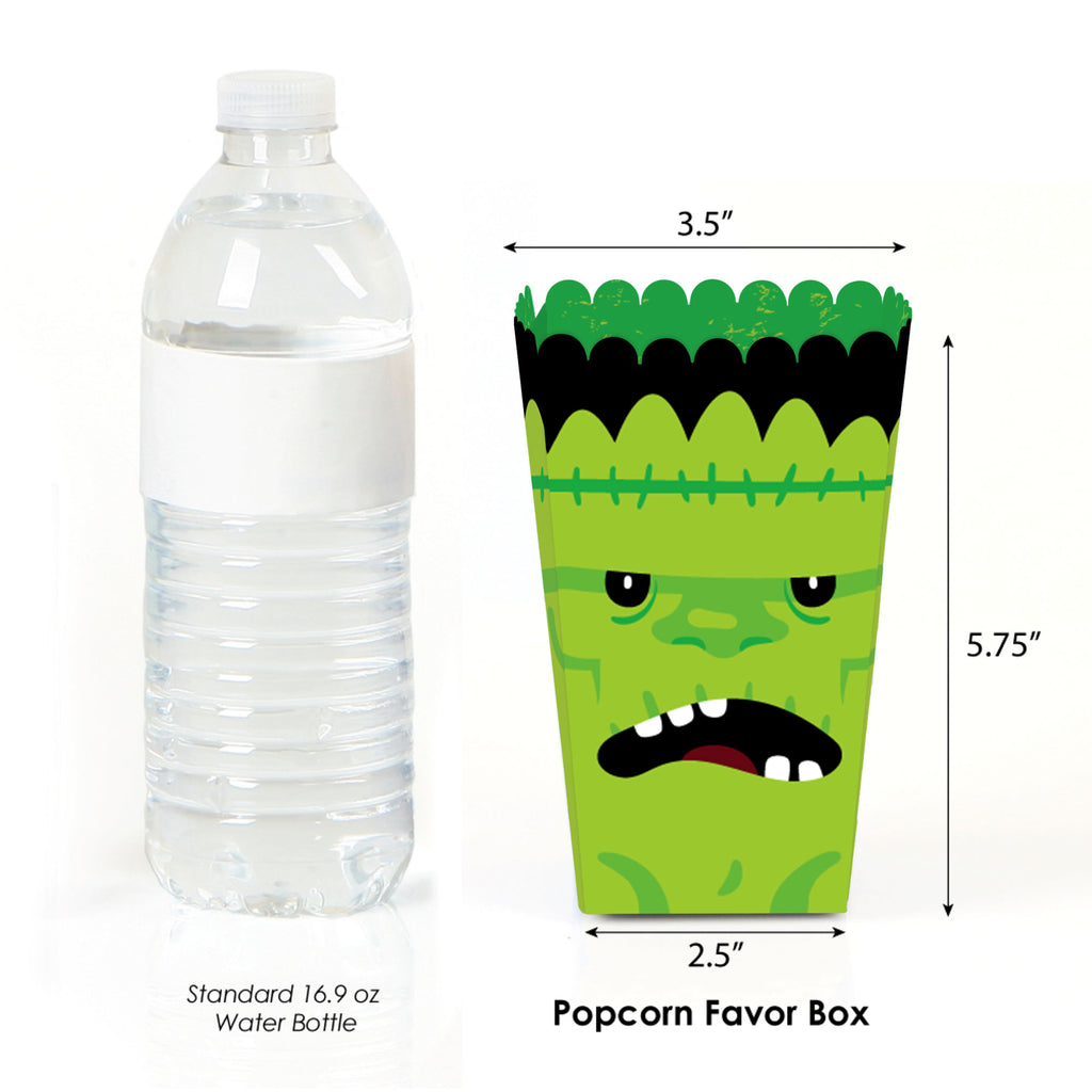 Big Dot of Happiness Halloween Monsters - Skeleton, Dracula, Frankenstein, and Mummy Party Favor Popcorn Treat Boxes - Set of 12