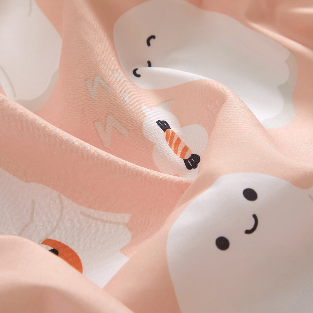 Way To Celebrate 13-Piece Cute Ghost Shower Curtain Set with 12 Hooks, Pink