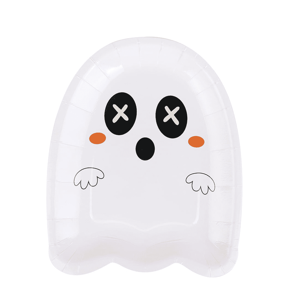 25Pcs Halloween Pumpkin Plates, Disposable Paper Dessert Plates Tableware Party Supplies for Halloween Party Decorations