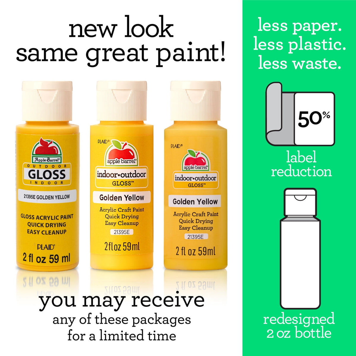 Apple Barrel Gloss Acrylic Craft Paint Set, 2 fl oz, Glossy Brights, 12 Piece