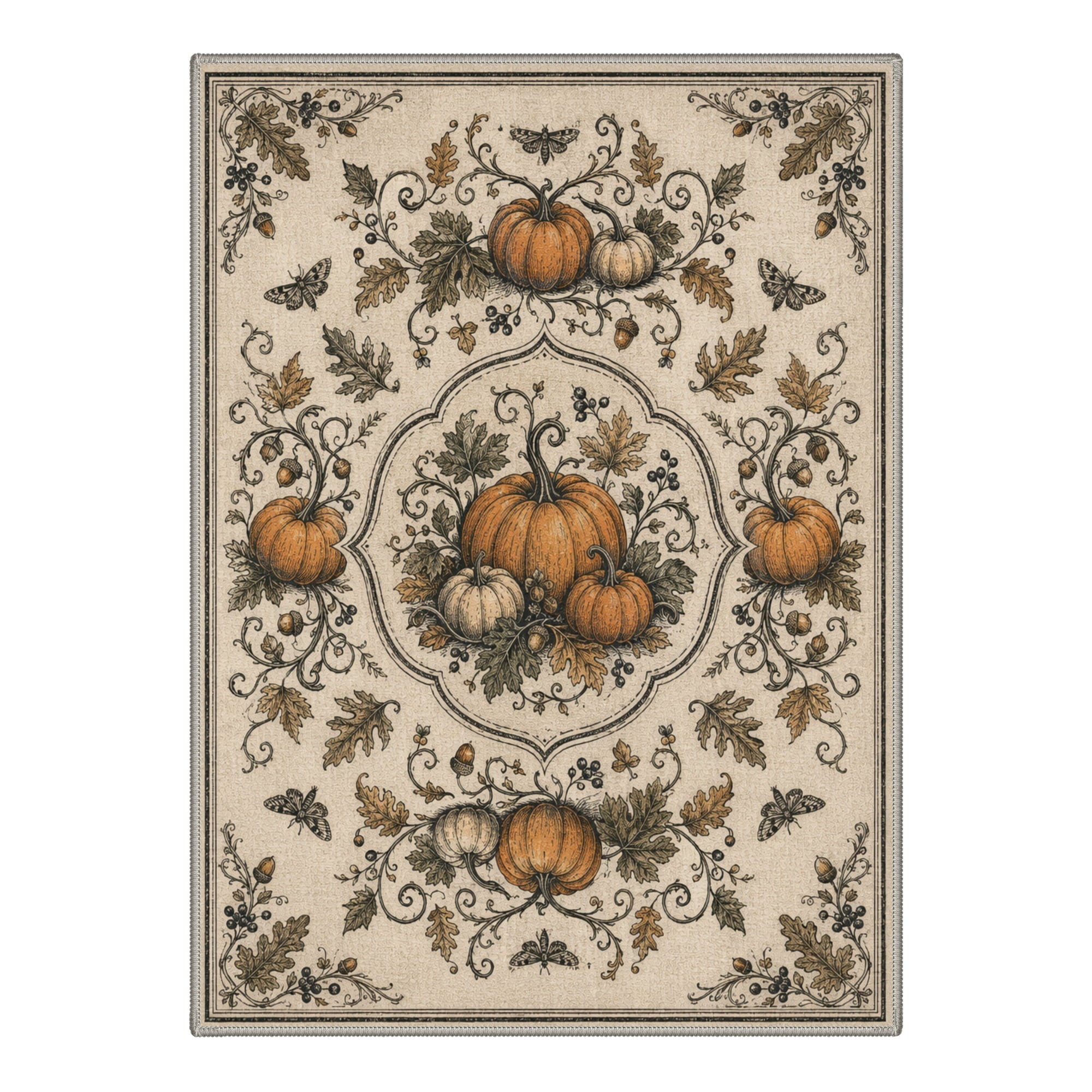 GENIMO 2'x3' Halloween Doormat, Washable Non Slip Soft Whimsical Cat Outdoor Door Mat for Front Door Covered Porch Patio Entryway, Rustic Black