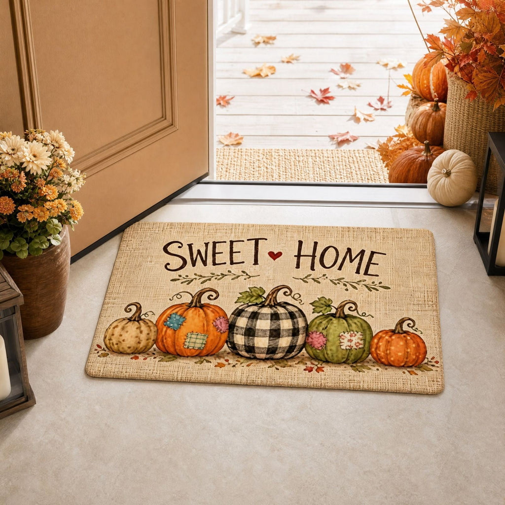 Autumn Door Mat for Entryway, 16x24 Inch, Fall-Themed Floor Doormat for Home Decor, Non-Slip Rug Mat for Living Room, Kitchen, Bedroom, Gifts for Fall Lovers (E)