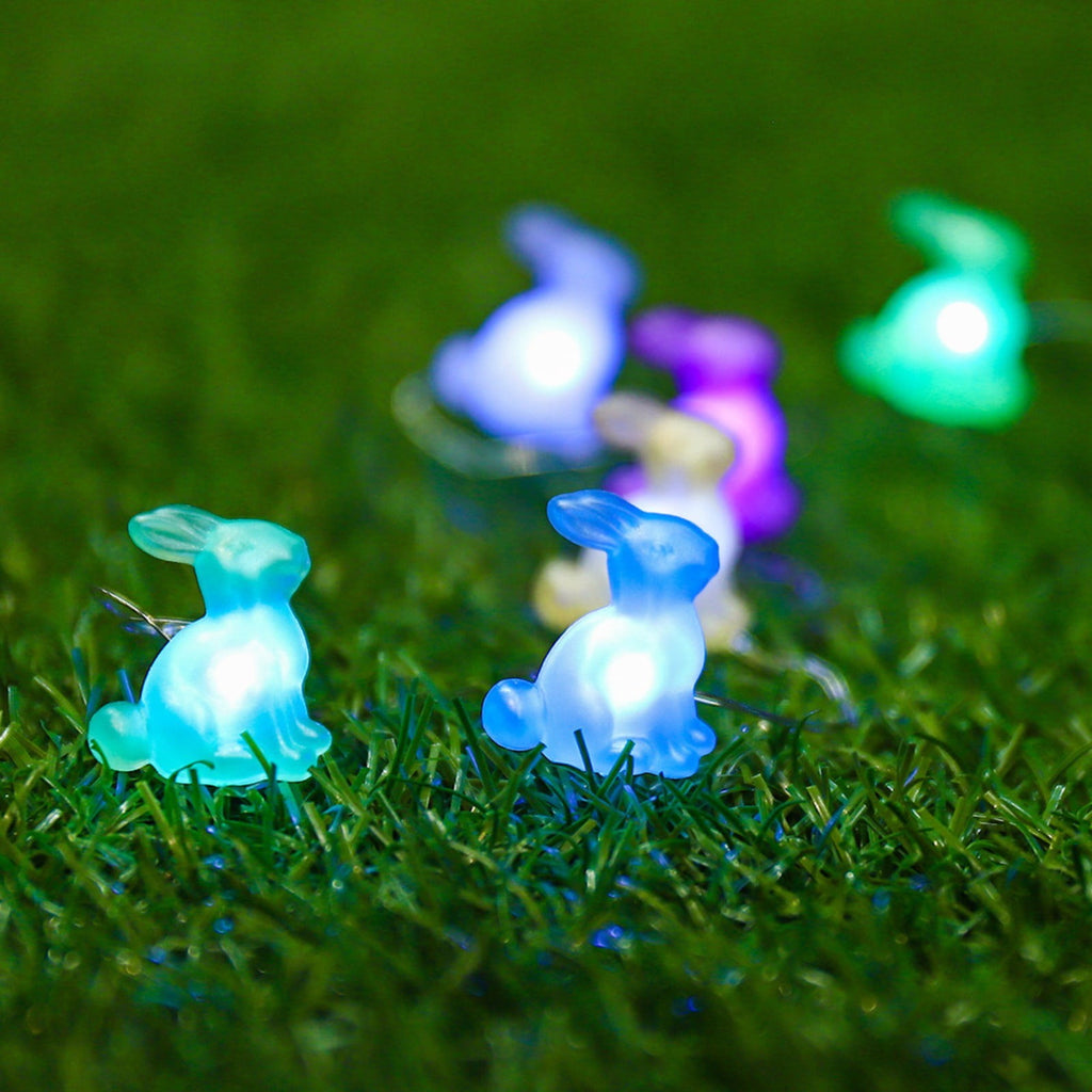Stijggn 10 Easter Lights Outdoor Easter Decor LED Bunny Lights Plug in Easter Lights String for Indoor Outdoor Spring Decor & Easter Decor