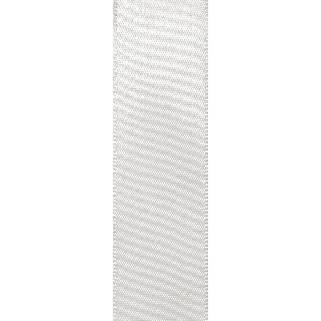 White Double Faced Satin Ribbon for Wedding and Crafts, 7/8" x 100 Yards by Gwen Studios