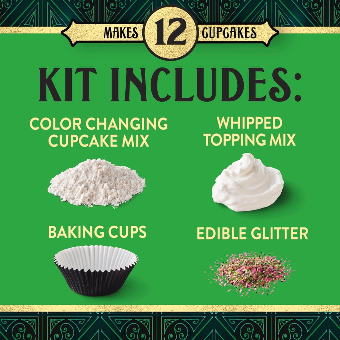 Betty Crocker Wicked For Good Vanilla Cupcake Kit, Color Changing, 12 Cupcakes, 11.4 oz